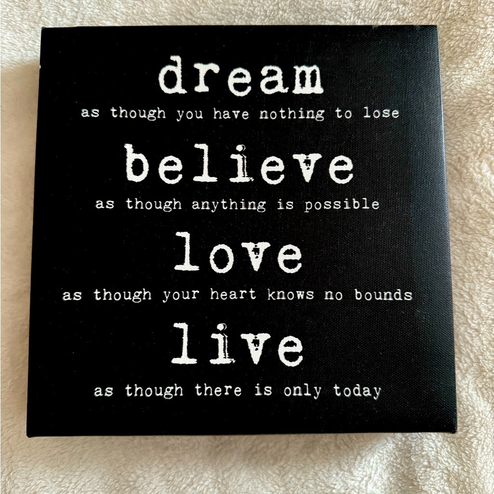 Inspirational decor   8” x 8” x 1.5” High.